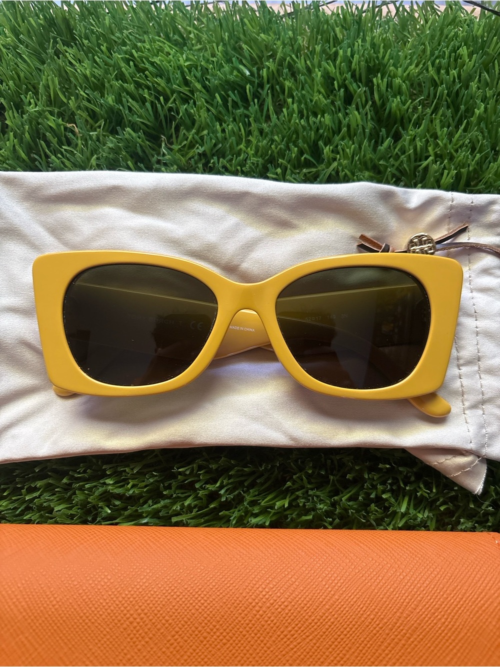 Tory Burch Yellow Square Retro Sunglasses - Women's Fashion Accessory